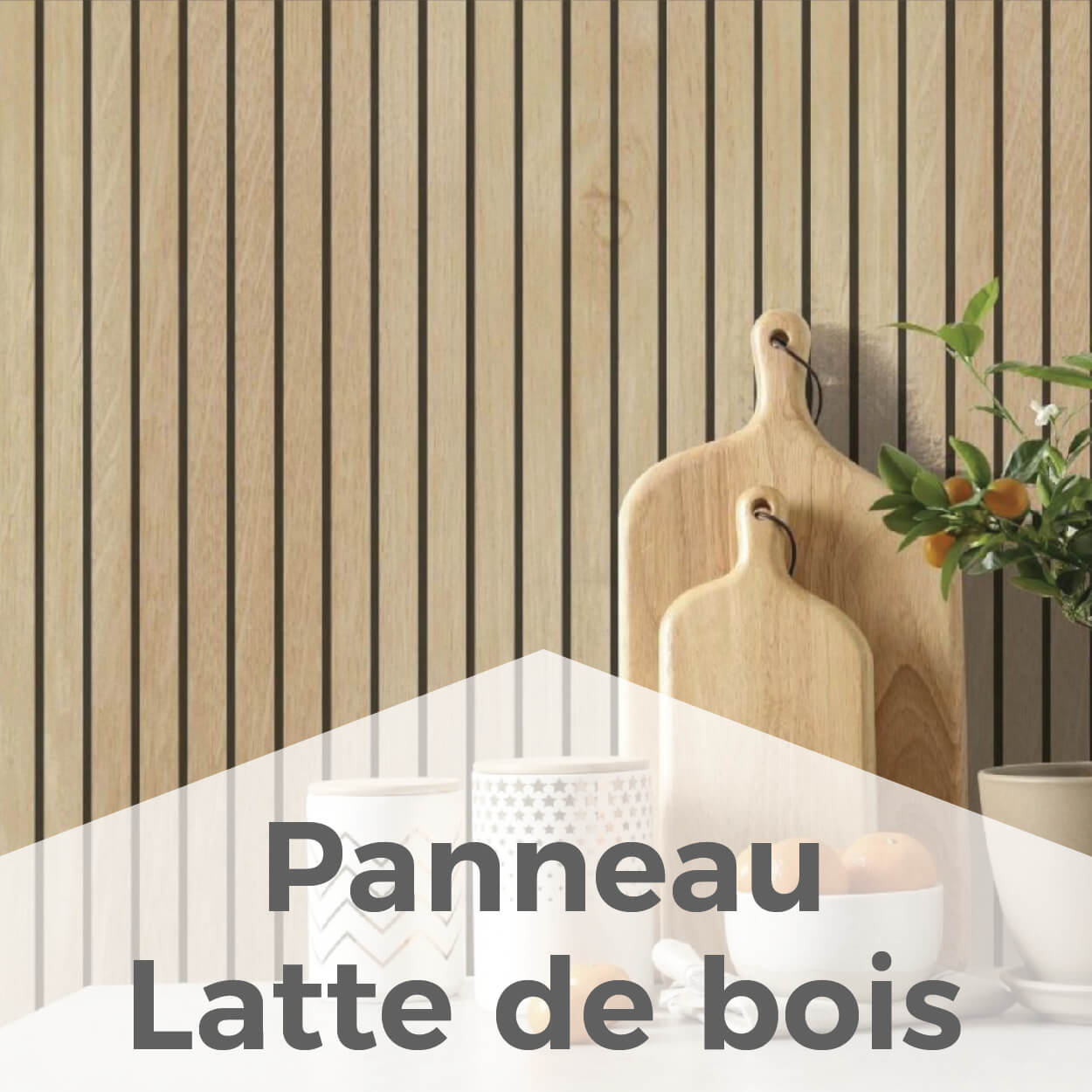 Panneau mural décoratif 3d latte de bois